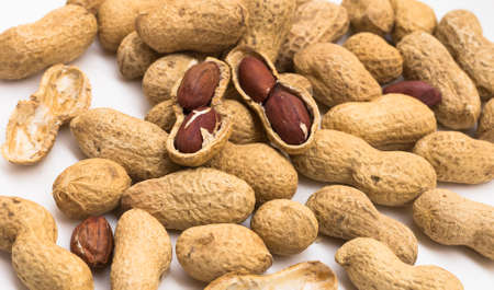 ecological peanuts on a white background