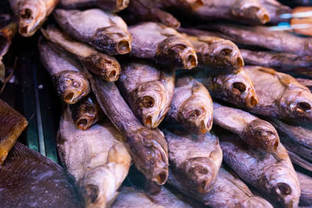 salted dried fish sabrefish on sale in market