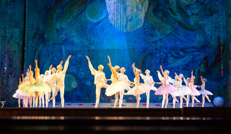 Minsk, Belfrus - 01/22/2021: fragment of classical ballet Nutcracker on stage of Belarusian theaterのeditorial素材