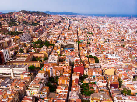 Top view of the urban area of Barcelona. Cataloniaの写真素材