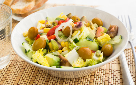 Fresh vegetarian healthy vegetable saladの写真素材