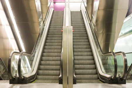 line escalators with metal coating