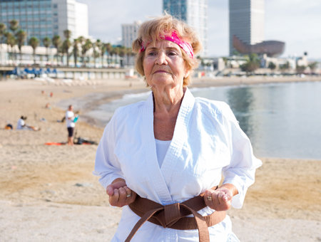 Mature lady outdoorsの写真素材