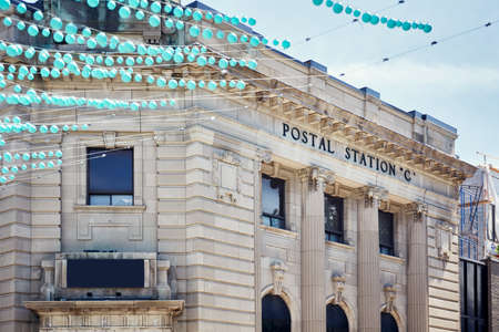 Montreal, Canada - June, 2018. Montreal postal station c (post office) building in Sainte Catherine...