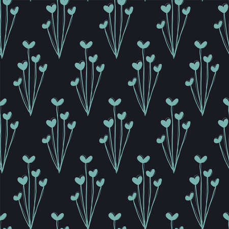 Seamless vector repeat pattern of abstract flowers in a simple color palette