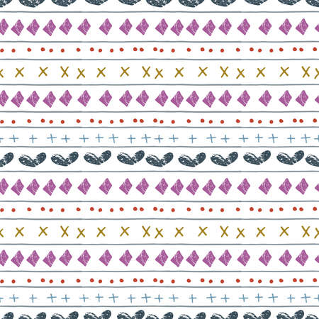 seamless vector pattern repeat of hand-drawn festive motifsのイラスト素材