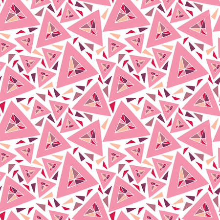 seamless vector pattern repeat of hand-drawn, abstract, doodle triangles