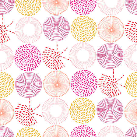 seamless vector pattern repeat of hand-drawn circle motifsのイラスト素材