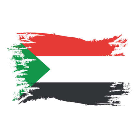 Sudan Flag With Watercolor Brush style design vector Illustrationのイラスト素材