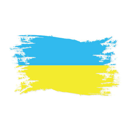 Ukraine Flag With Watercolor Brush style design vector Illustrationのイラスト素材