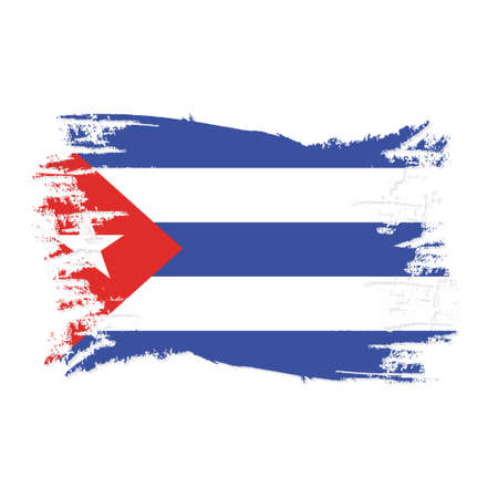 Cuba Flag With Watercolor Brush style design vector Illustrationのイラスト素材
