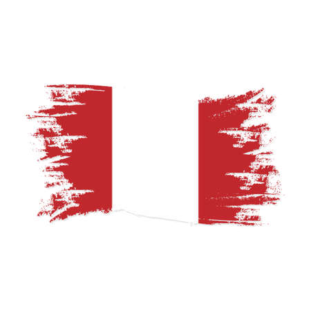 Peru Flag With Watercolor Brush style design vector Illustrationのイラスト素材