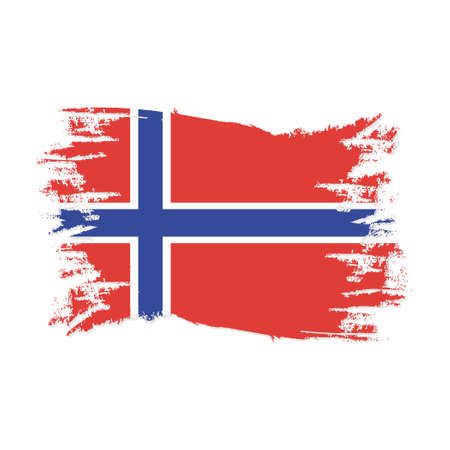 Norway Flag With Watercolor Brush style design vector Illustrationのイラスト素材