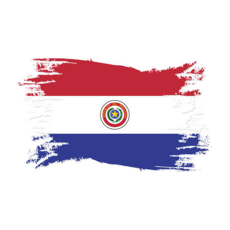 Paraguay Flag With Watercolor Brush style design vector Illustrationのイラスト素材