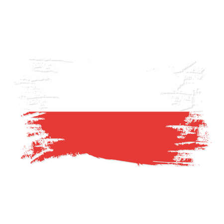 Poland Flag With Watercolor Brush style design vector Illustrationのイラスト素材