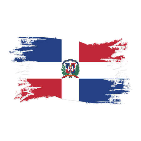 Dominican Republic Flag With Watercolor Brush style design vector Illustrationのイラスト素材