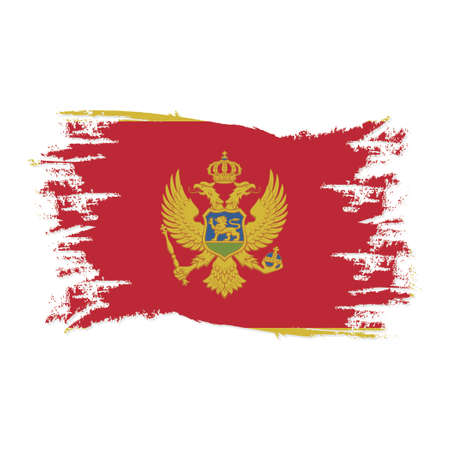 Montenegro Flag With Watercolor Brush style design vector Illustrationのイラスト素材
