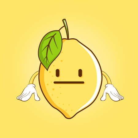 Lemon vector. Lemon character design.のイラスト素材