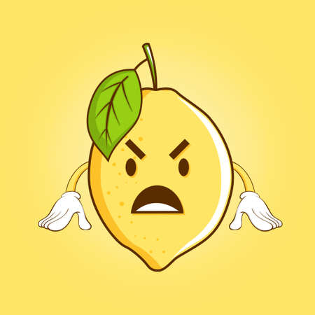 Lemon vector. Lemon character design.のイラスト素材