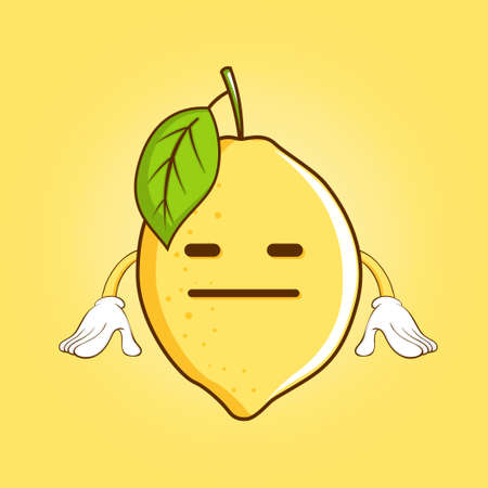 Lemon vector. Lemon character design.のイラスト素材