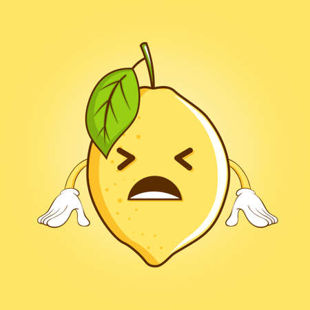 Lemon vector. Lemon character design.のイラスト素材