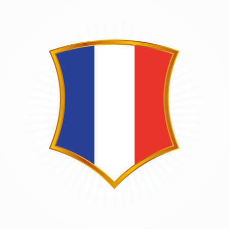 France Flag with shield design vectorのイラスト素材