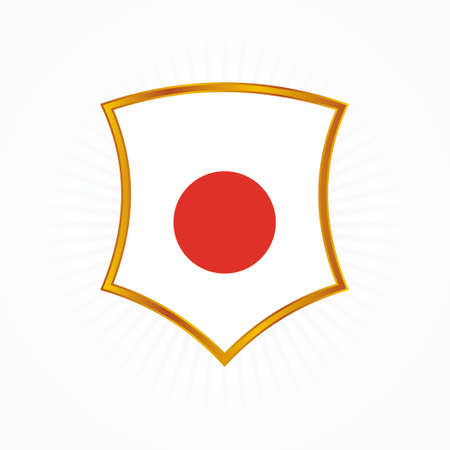 Japan flag vector with shield frameのイラスト素材