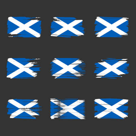 Scotland flag brush strokes paintedのイラスト素材