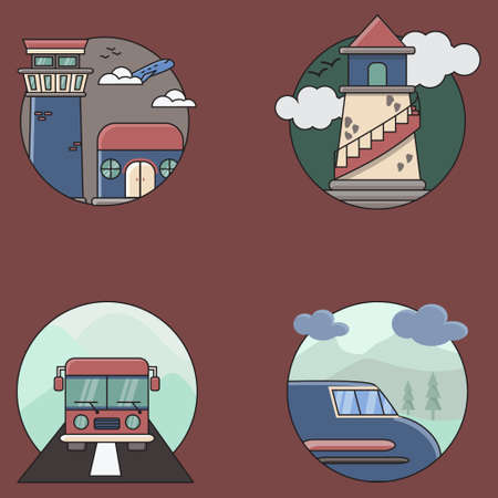 landscape graphic vector illustration, great for posters, banners, etc.のイラスト素材