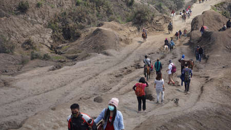 Road to bromo crater full of dustのeditorial素材
