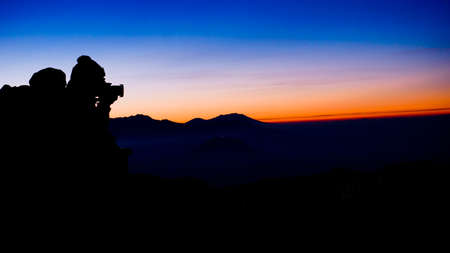 Siluet of photographerの写真素材