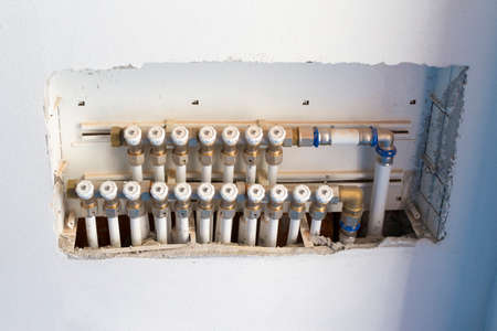 Radiant floor system with polyethylene pipesの写真素材