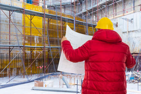 Assembling of metallic carpentry for reinforced concrete wallの写真素材