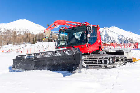 snow groomer at a ski resortの写真素材