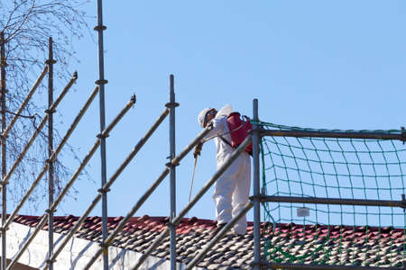 Asbestos removal of a residential buildingの写真素材