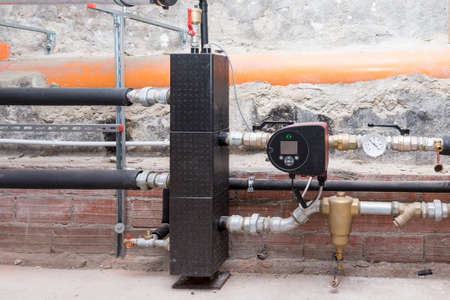 Circulation pump energy-saving in the boiler roomの写真素材
