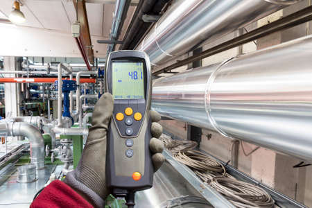 Electronic instrument for measuring temperature in a industryの写真素材
