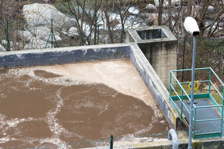 Top view of Water treatment plantの写真素材