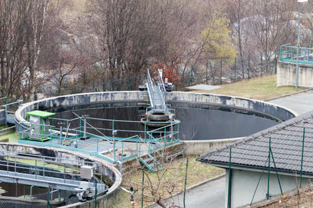 Top view of Water treatment plantの写真素材