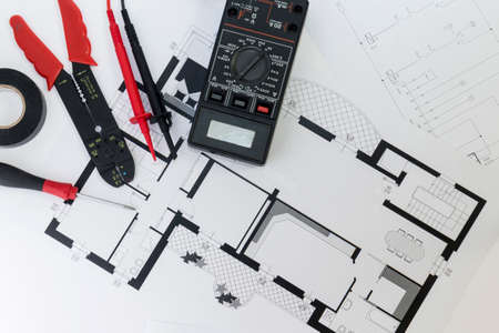 Electrician tools , instruments  and project designの写真素材