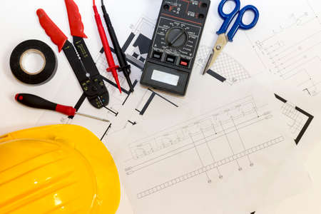 Electrician tools , instruments  and project designの写真素材