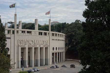 Sao Paulo, Brazil: municipal stadium Pacaembu, exterior viewのeditorial素材