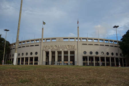 Sao Paulo, Brazil: municipal stadium Pacaembu, exterior viewのeditorial素材