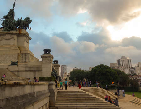 Sao Paulo, Brazil: Independence park monument, Ipiranga districtのeditorial素材