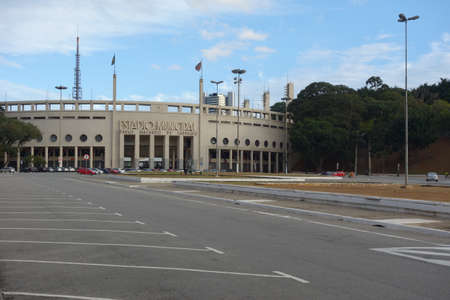 Sao Paulo, Brazil: municipal stadium Pacaembu, exterior viewのeditorial素材