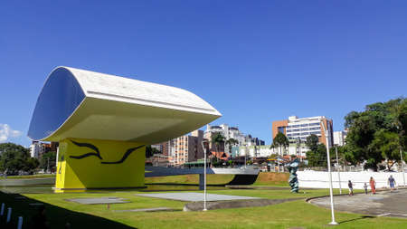 Eyes museum, or Museu do Olho, a Niemeyer modern building in Curitiba, Brazilのeditorial素材