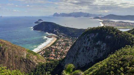 Panoramic view of Niteroi, Rio de Janeiro, Brazil, facing the Atlantic Ocean. Brazilian coast and seaの写真素材