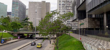 Front view of Petrobras Petroleo Brasileiro S.A. Company Main Office in Rio de Janeiro, Brazilのeditorial素材