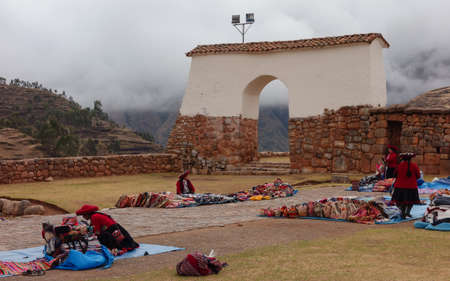 Cusco, Peru: Chinchero village, on the sacred valley. Agricultural terraces and ruinsのeditorial素材