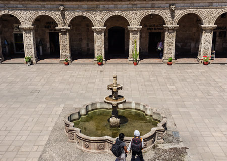 Arequipa, Peru: Cloisters of The Company, historic place at the old center of the cityのeditorial素材